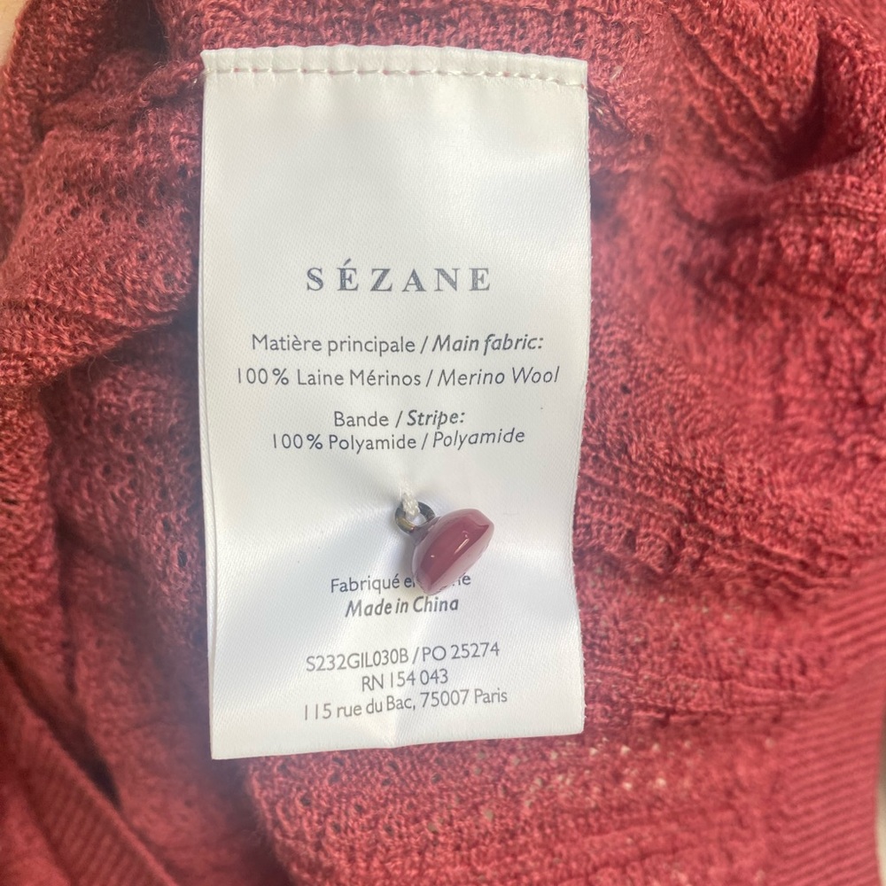 Sezane Louis Pink Knit Cardigan Size M - Picture 9 of 11